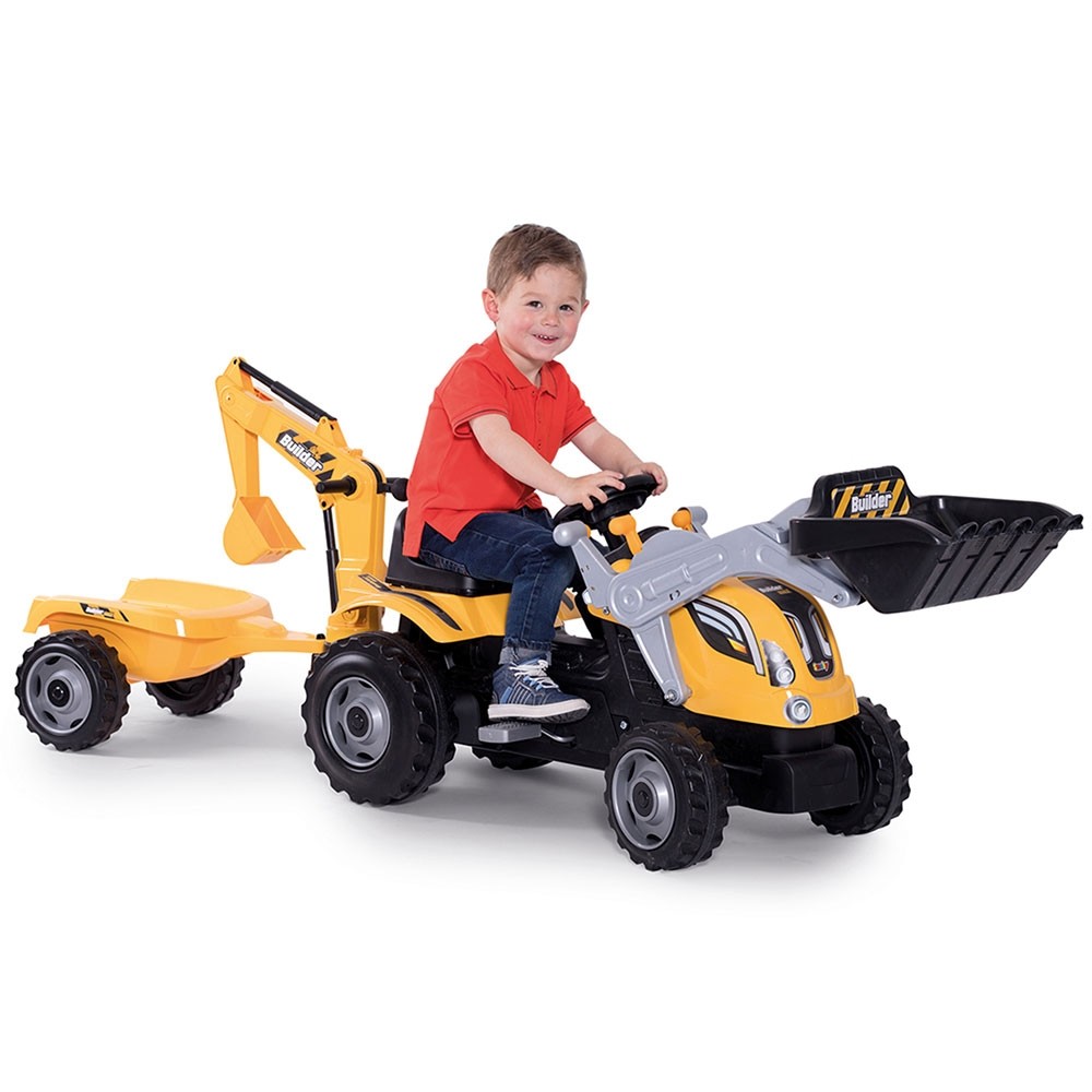 tractor-cu-pedale-si-remorca-smoby-builder-max-galben-3